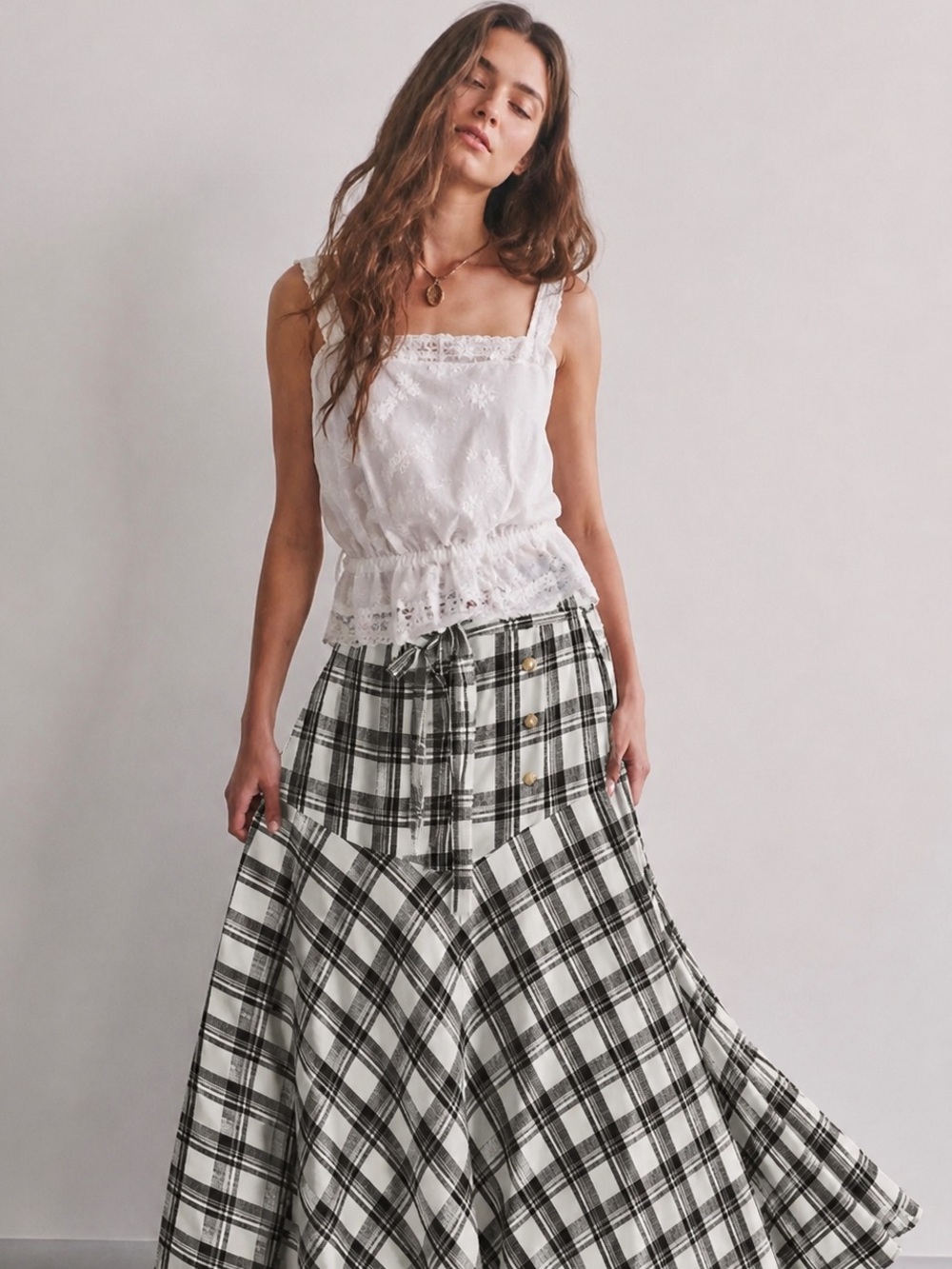 Free People After You Set Plaid Maxi Skirt | S - Picture 9 of 10